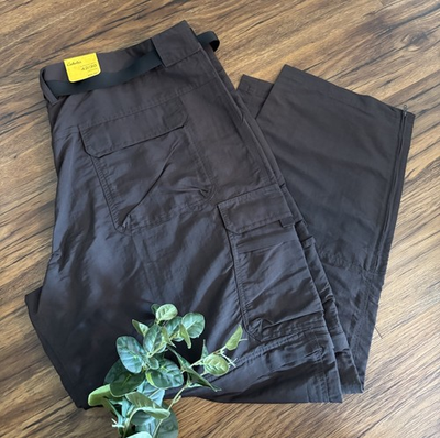 #ad NWT Cabela#x27;s Convertible Zip Off Cargo Pants Men#x27;s Size 42x30 Brown Belted $22.59