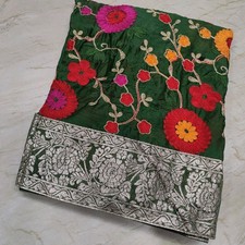 Vintage Traditional Punjabi Phulkari Hand Embroidered Bridal Wear Indian Dupatta