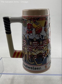 Budweiser Center Ice Breweriana Hockey NHL Series Handled Beer Stein