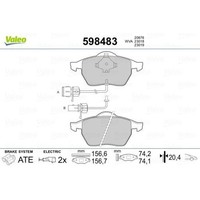 1X Bremsbelagsatz, Scheibenbremse Valeo 598483 Passend FüR Audi Seat Skoda VW
