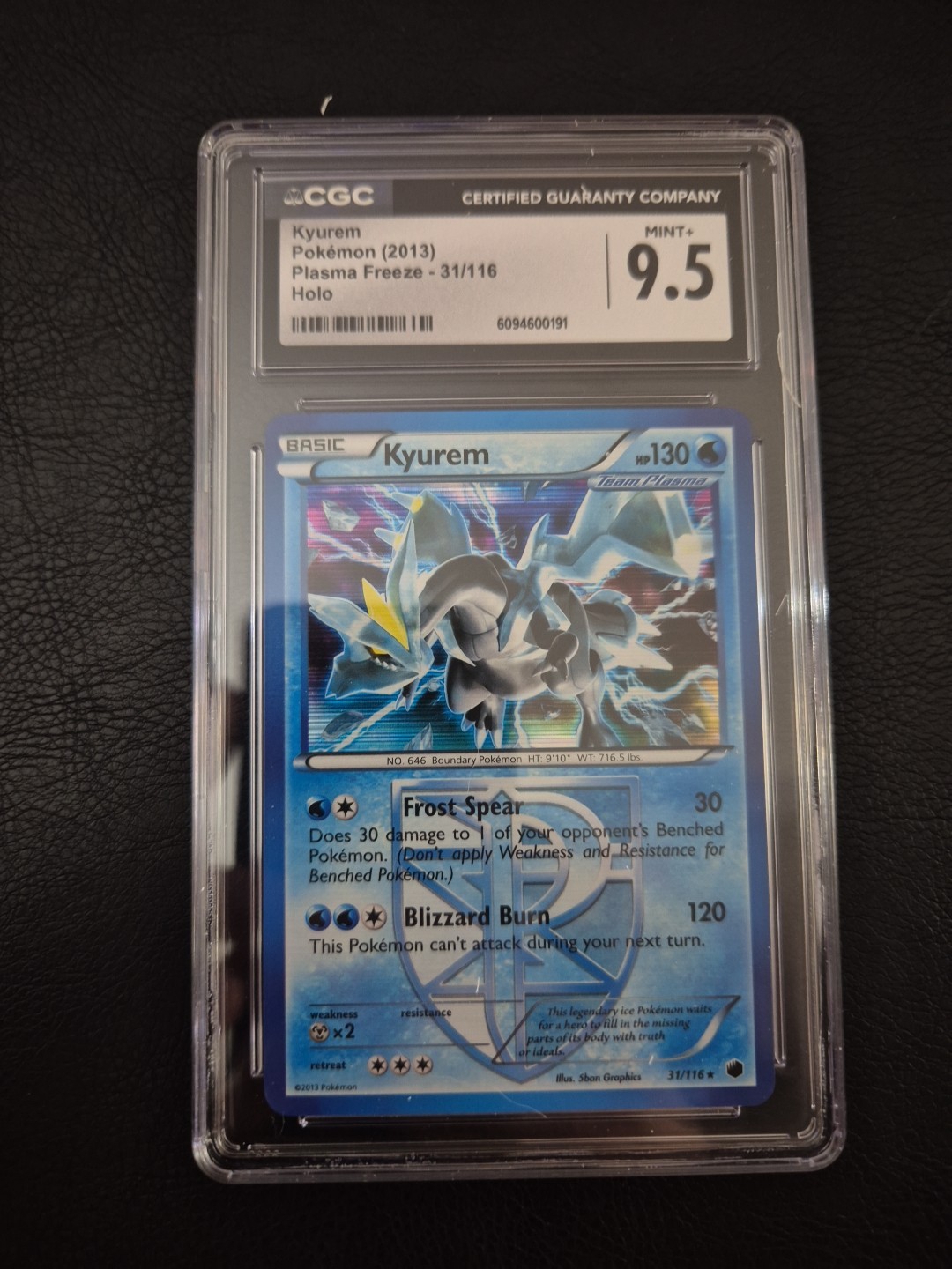 Kyurem Pokémon 2013 Plasma Freeze 31/116 Holo Graded CGC 9.5 MINT+ 1:39