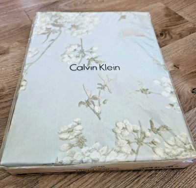 Calvin Klein Wild Blossom Tablecloth Sky 60x104 Wildflower Stems Leaves New