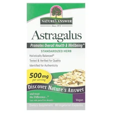 Nature s Answer Astragalus 500 mg 60 Vegetarian Capsules Cruelty-Free, GMP