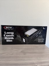 BCW Black Long Comic Book Box Bins Heavy Duty Acid Free Plastic Holds 300 Comics