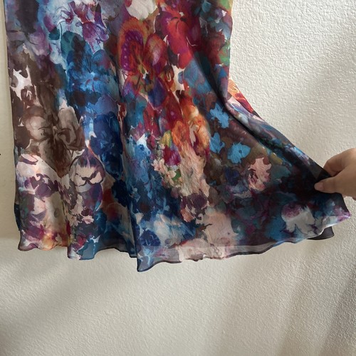 Suzi Chin for Maggy Boutique Floral Women’s Flowy Watercolor Dress Size 2 - Picture 3 of 7