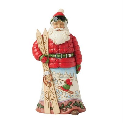 Jim Shore Gone Skiing - Christmas at the Lodge Santa 6017037 New for 2025