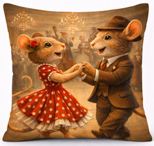 Kissen Mäuse Vintage Tanzen Geschenk Dekokissen 45x45 inkl Füllung Geschenke