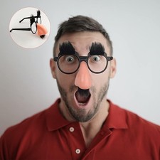 6 PCS Disguise Glasses With Funny Nose With Eyebrows Mustache Perfect Black