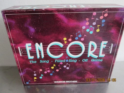 Vintage 1989 Parker Brothers Encore Music Party Game 4 Players
