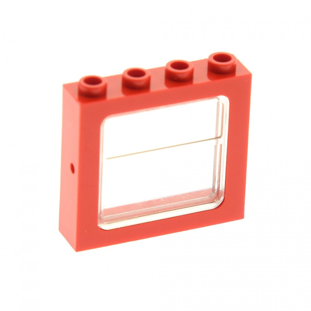 1x Lego Window Frame 1x4x3 Red Train Disc Transparent White House 4034 4033