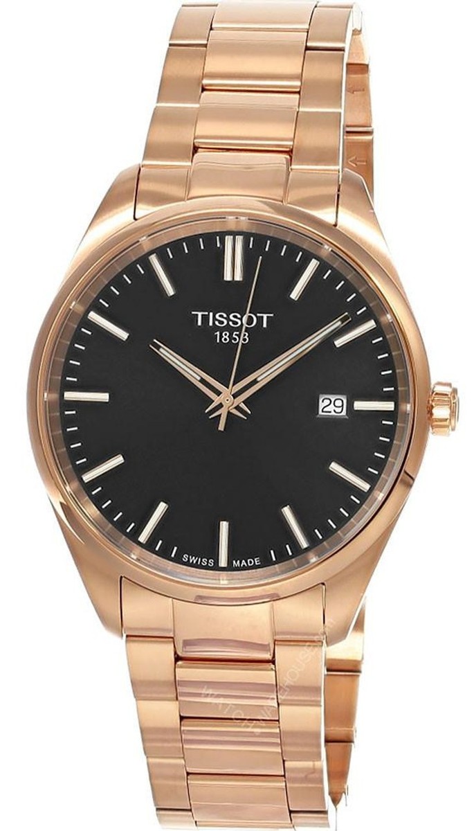 TISSOT PR100 クォーツ　T049410 BLACK/GOLD 稼働品 Tissot PR 100 Quartz 40mm Black Dial Rose Gold Men's Watch T150