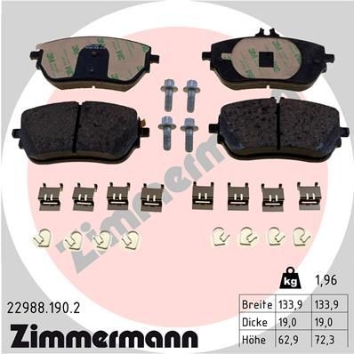Zimmermann Bremsbelagsatz, Scheibenbremse 22988.190.2 FüR MERCEDES-BENZ-image