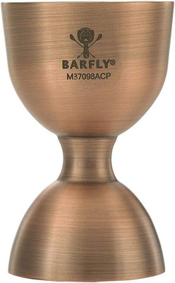 M37098ACP Heavy-Duty Straight Rim Bell Jigger, 25 Ml X 50 Ml, Antique Copper