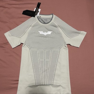YoungLA Dark Knight Trilogy Batman Compression Shirt Off-White/Gray Size Medium