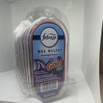 SET OF 8 Pkgs ~ FEBREZE WAX MELTS ~ GAIN MOONLIGHT BREEZE ~ 48 Total Wax Cubes