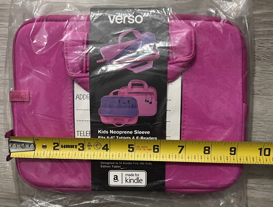 Verso Kids Neoprene Sleeve -Fits 6-8” Tablets & E-Readers - Pink (Purple Inside) - Image 4 of 4