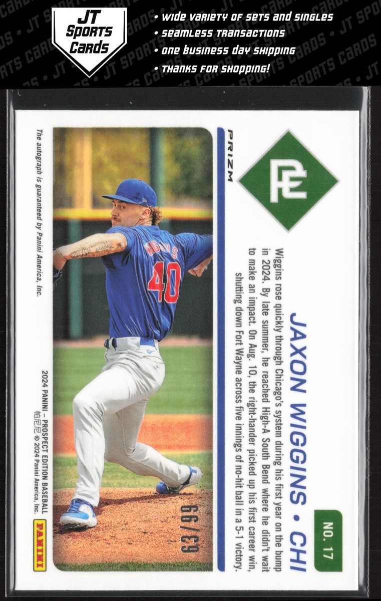 2024 Panini Prospect Edition Jaxon Wiggins 17 Red Xfractor Auto