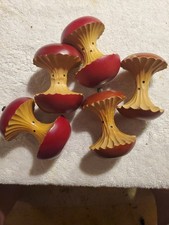 Five Apple Cores/ Eaten Apples Wooden Made In...