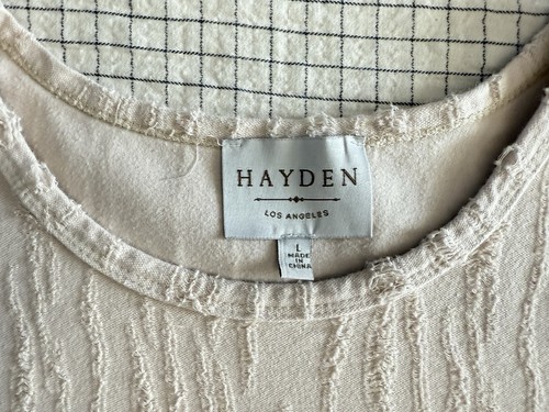 Hayden Damen Gr. L elfenbein Kurzarm gestreift Strick Tunika T-Shirt Kleid - Bild 7 von 14