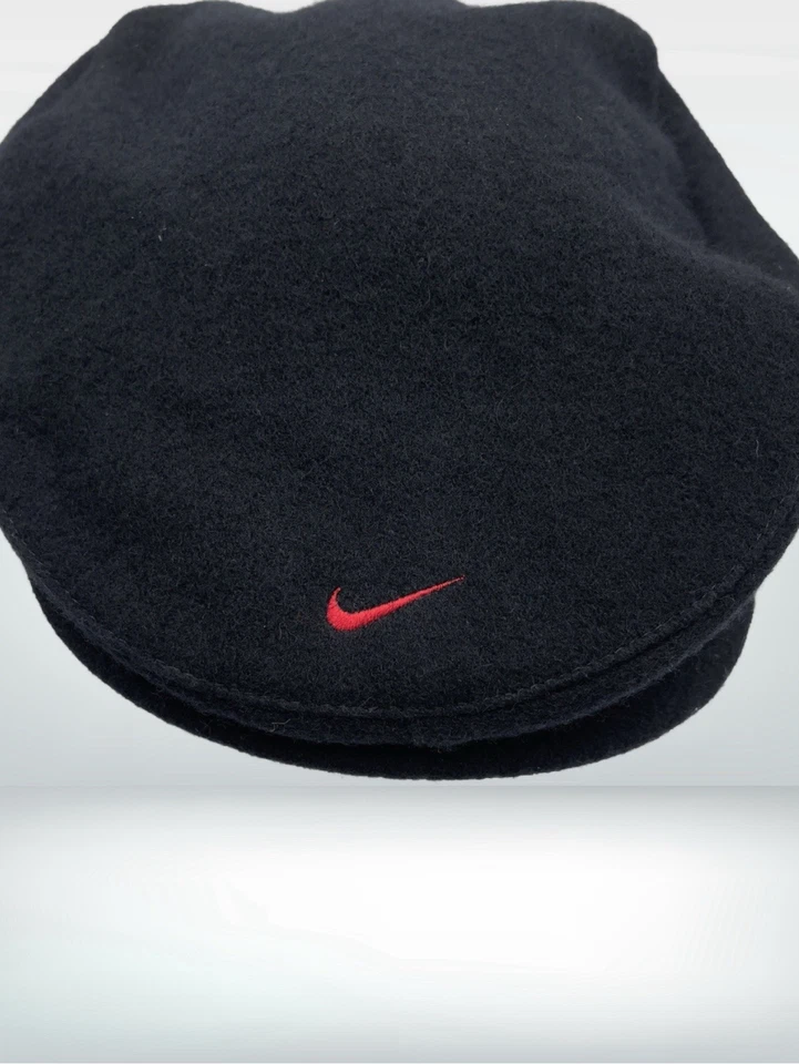 Chapéu de lã vintage Nike Tiger Woods centro de golfe mini Swoosh cabbie jornaleiro tamanho G - Imagem 2 de 4