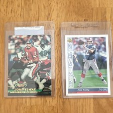 Topps Upper Deck Vintage 1992 NFL Football Card Lot 2 Elway Broncos Kelly Bills