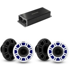 Kicker Marine KPX300.4 Powersports Amp  2 8" HLCD Marine LED Speakers