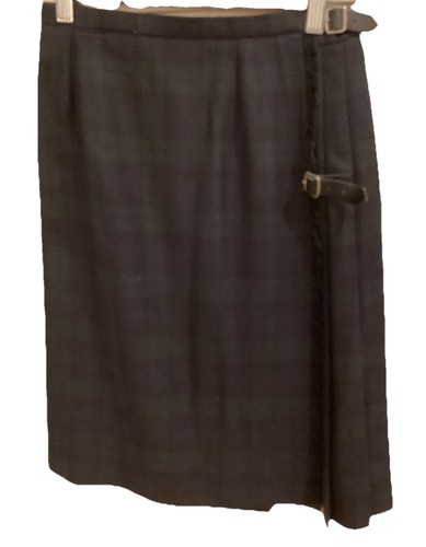 Laura Ashley, Laura Ashley Vintage Black Watch Plaid Pleated Kilt Skirt Women's Size US 4 NWOT