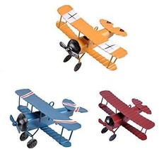 3pc Vintage Metal Planes Model Iron Retro Aircraft Glider Biplane Pendant Mod...