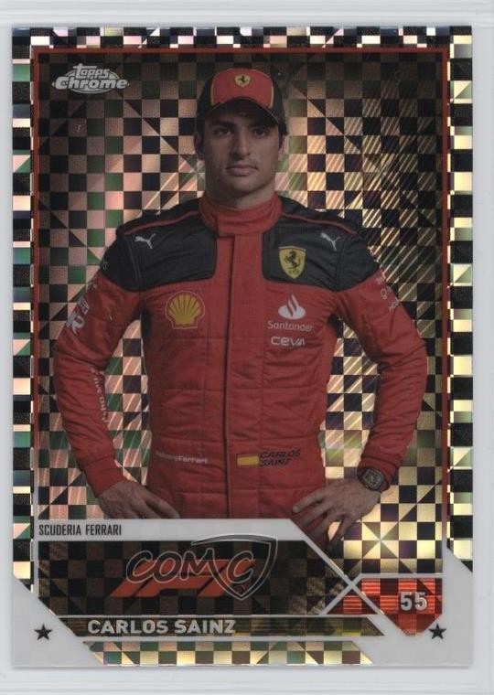 2023 Chrome Formula 1 F1 Drivers Checker Flag X-Fractor Carlos Sainz Jr #17 05k6
