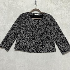 Ann Taylor LOFT Jacket Women 4 Black White Sc...
