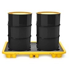 Drum Spill Containment Platform, For 2 Drum, 20 Gallon Spill