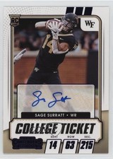 2021 Contenders Draft Picks College Game Ticket Purple Sage Surratt Auto 0y9k