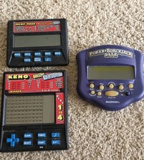 Lot 3 RADICA Pocket Games BLACKJACK LITE POKER 1310 KENO 1480 TESTED WORKING