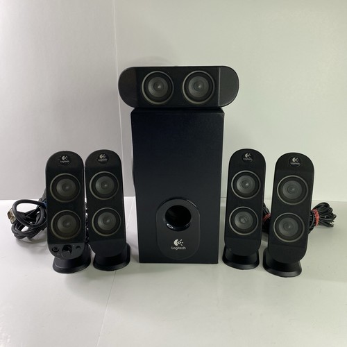 Logitech X-530 5.1 Sound System with 1 Subwoofer 5 Speakers Tested and Working