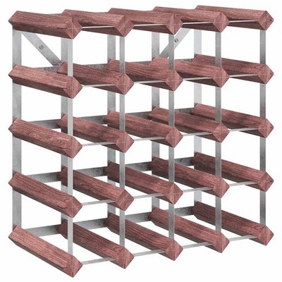 Wine Rack for 20 Bottles Wine Bottle Holder Rack Brown Solid Wood Pine vidaXL
