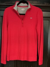 VINEYARD VINES LONG SLEEVE 1/4 ZIP POLO, YOUTH, RED, SIZE L/16 NWOT 