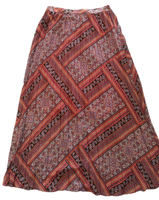Steven Madden Pleated Patterned Artsy Midi Skirt Boho Festival Maximalist Medium