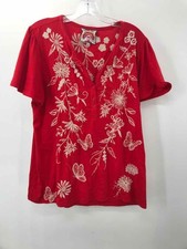 Pre-Owned Johnny Was Red Size Medium T-shirt