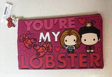 NWT Friends Rachel & Ross You're My Lobster Pencil Case Makeup Pouch Bag