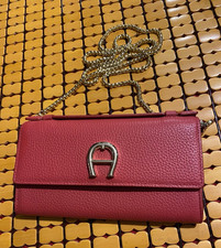 Aigner Damen Tasche Leder Rosa mit Logo & Ket...