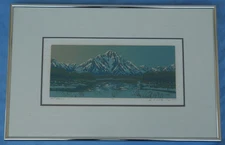 Original 1988 Limited Edition 12/110 Serigraph of Mt. Moran by Paul Waldum