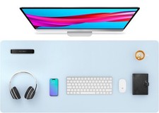 Leather Desk Pad Protector Mouse Pad Office Desk Mat Non-Slip PU Leather Desk...