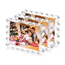 3 Pack Acrylic Picture Frame - 4x6 Magnetic Picture Frames, Double 4X6 3Pack