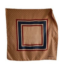 DANIEL LA FOR T All Silk Women  s Scarf In Brown W A Horseshoe Print E.CON30  /30  