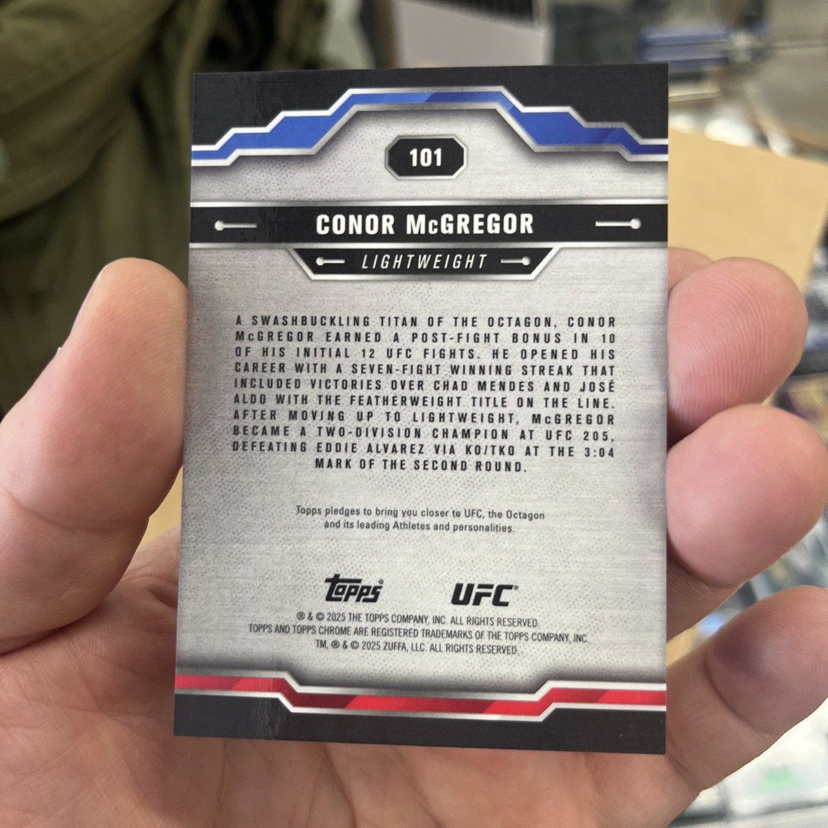 2025 TOPPS CHROME UFC TRUE BLACK REFRACTOR /10 CONOR MCGREGOR #101