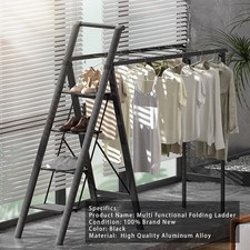 Foldable Drying Rack with Non-slip 4 Step Ladder 330lb Clothing Shoes Drying*