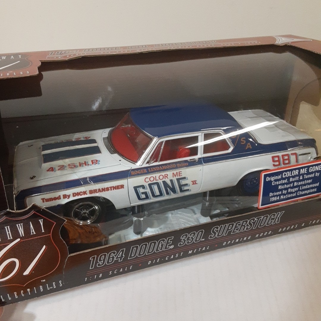 Highway 61 Diecast 1:18 Scale 1964 Dodge 330 Superstock Color me
