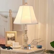 Farmhouse Table Lamp Touch Control 3-Way Dimmable Table Lamp Modern Nightstan...
