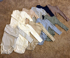 H&M Organic Cotton Baby-Set Bodys/Einteiler Langarm Unisex Gr. 86 (18M)