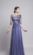 Ao Dai Thiết Kế Beads Front & Back, Triple Layers Long Dress With Pants. Size XL